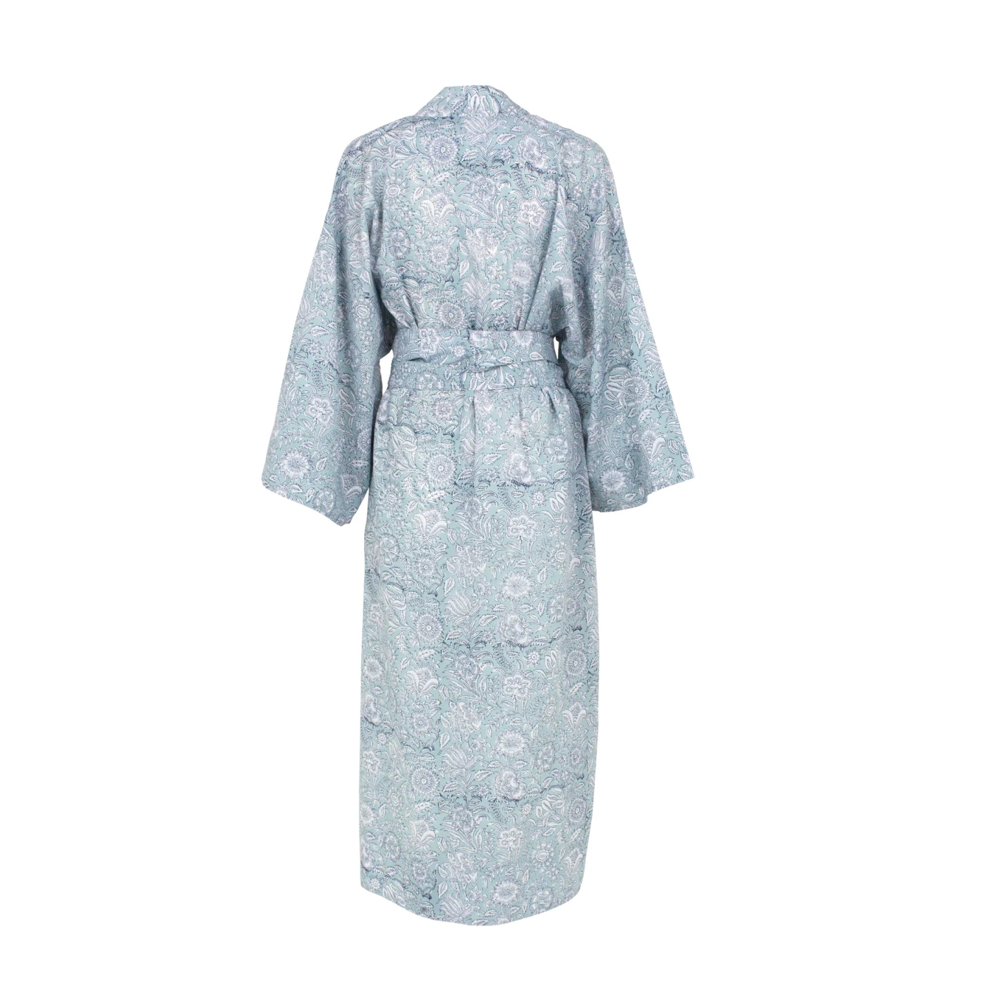 Cotton Samurai Coat Secret Garden Design - Cashmere Blue