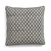 Linen Cushion Cover Cypress Design - Navy Blue