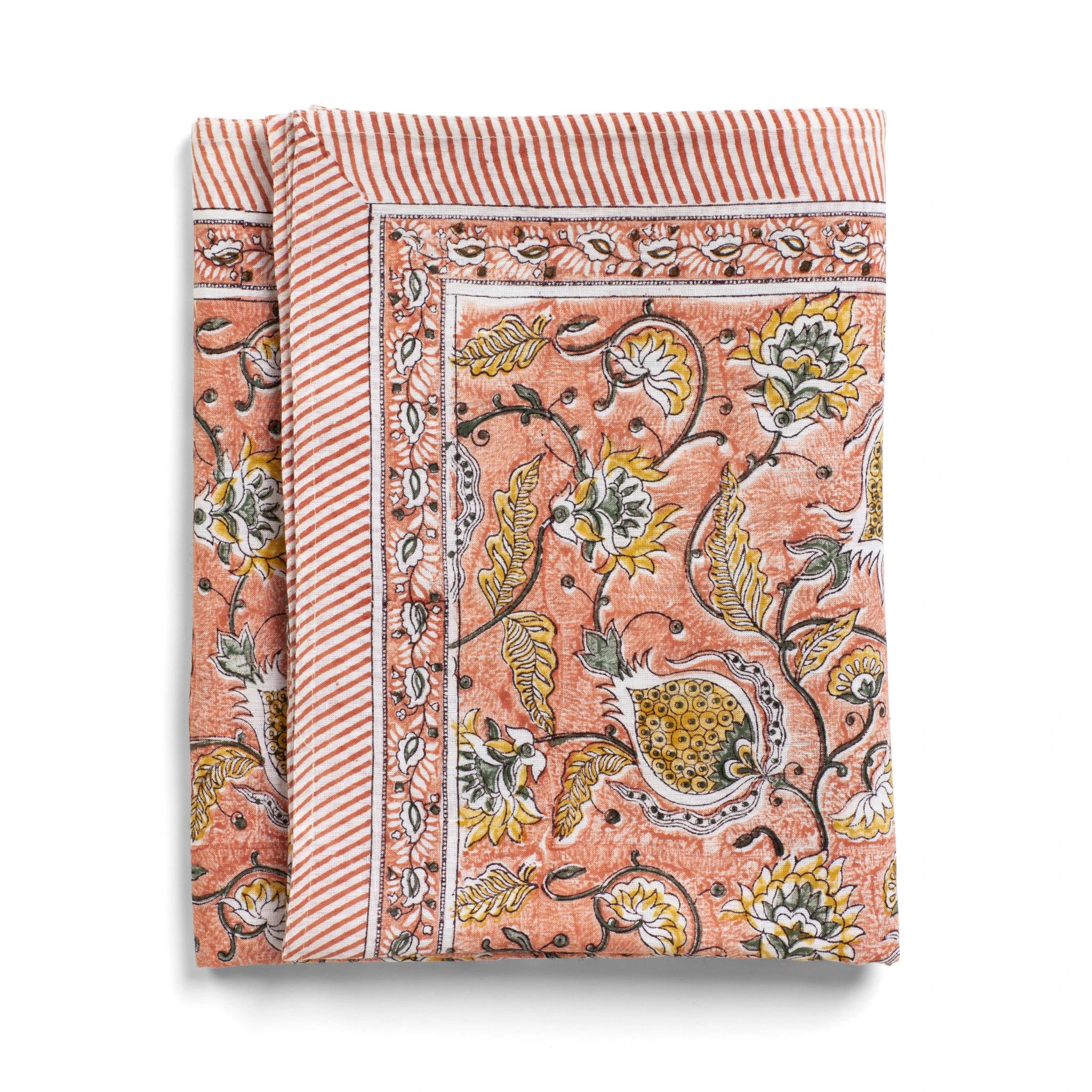 Linen Tablecloth Pomegranate Design - Orange