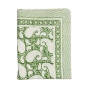 Cotton Tablecloth Big Paisley Design - Forest Green