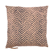 Linen Cushion Cover Chevron Design - Navy Blue