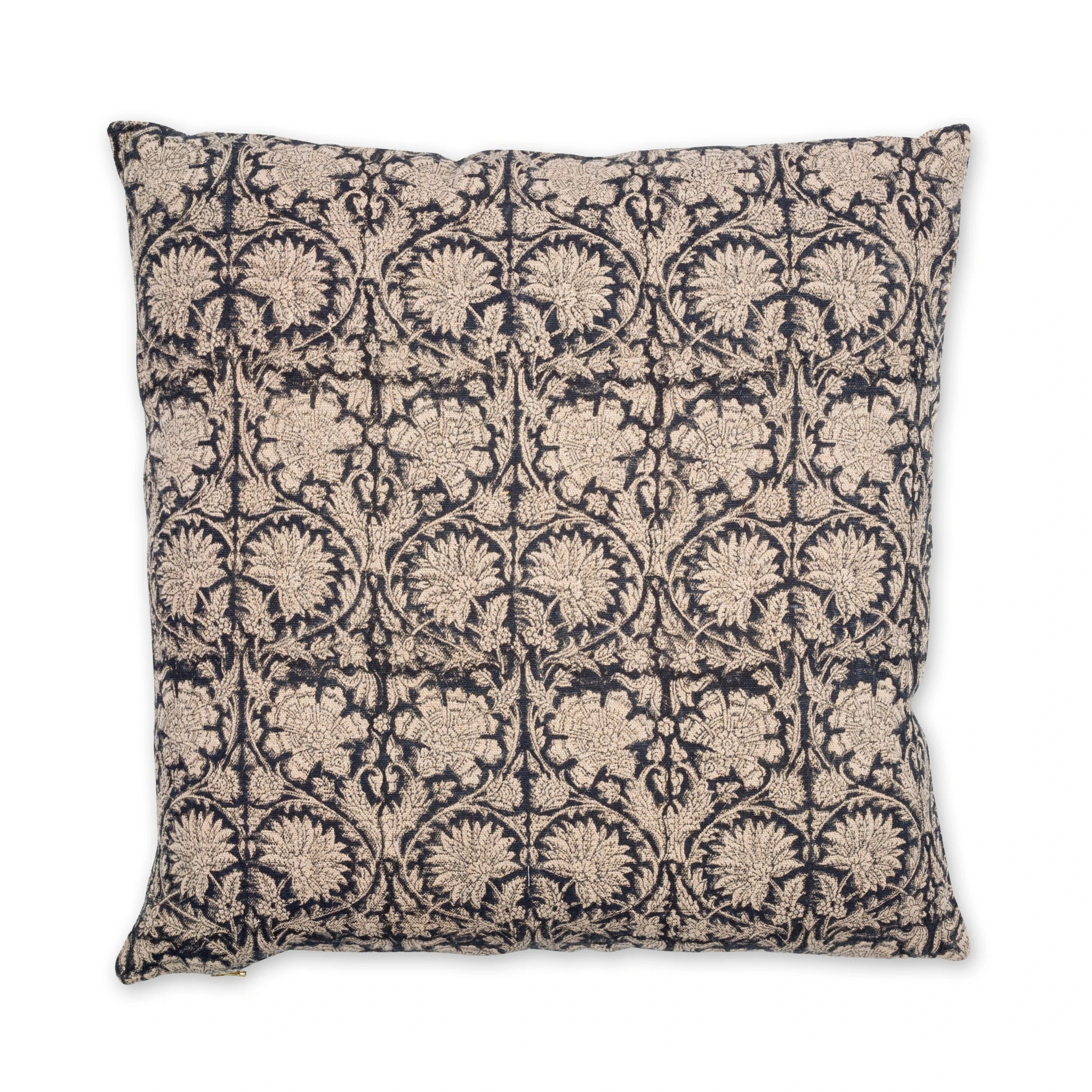 Linen Cushion Cover Paradise Design - Navy Blue