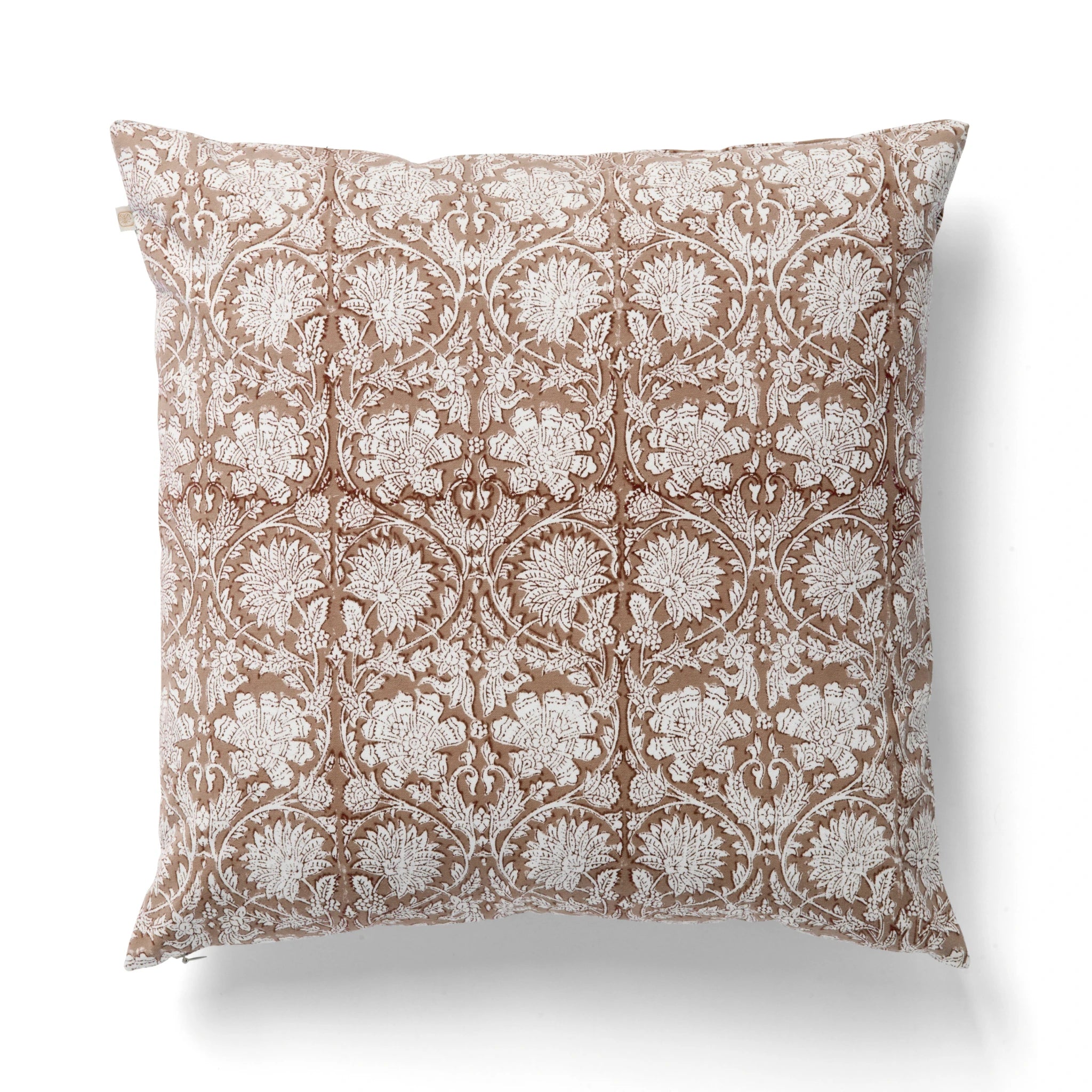 Cotton Cushion Cover Paradise Design - Light Brown