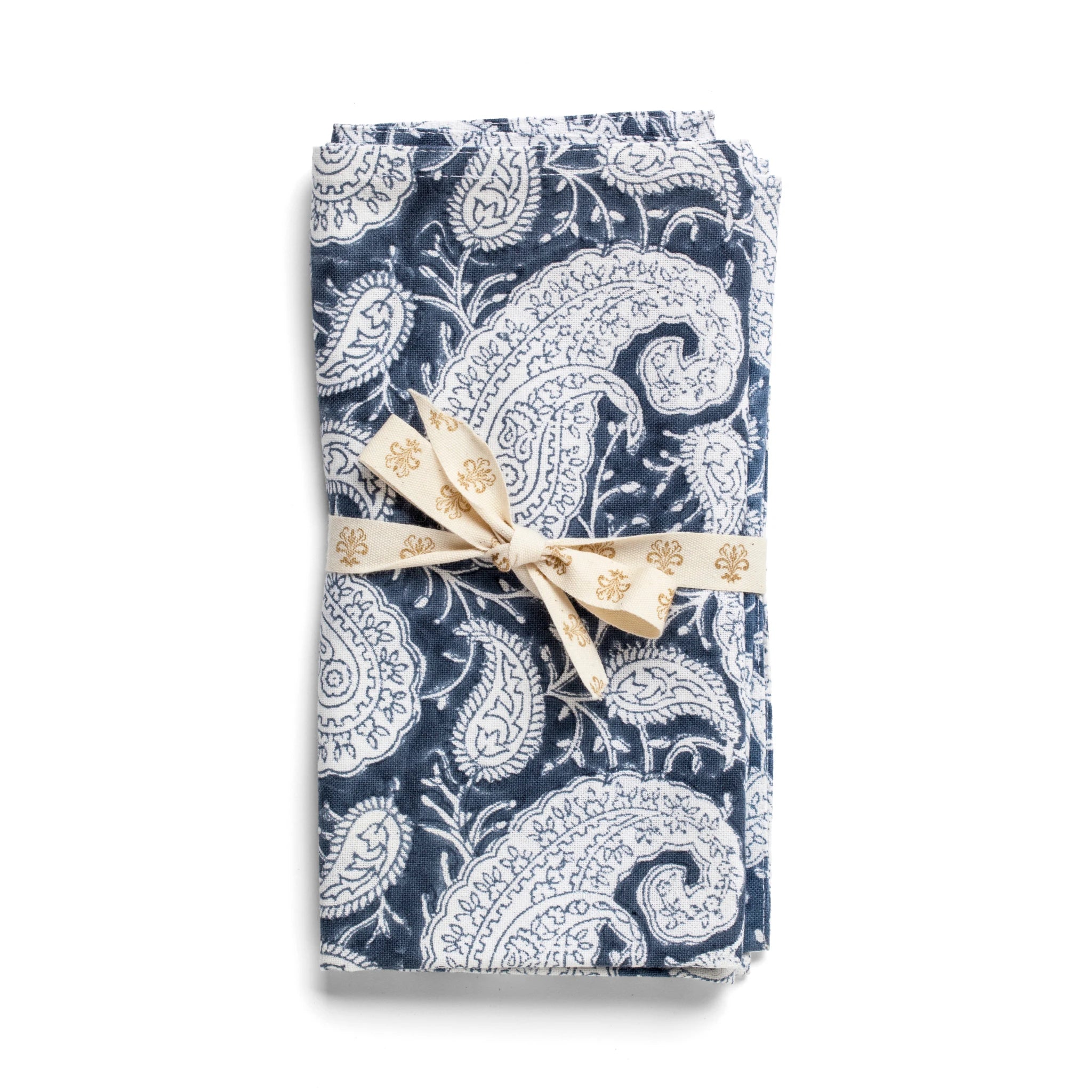 Cotton Napkin Big Paisley Design - Navy Blue