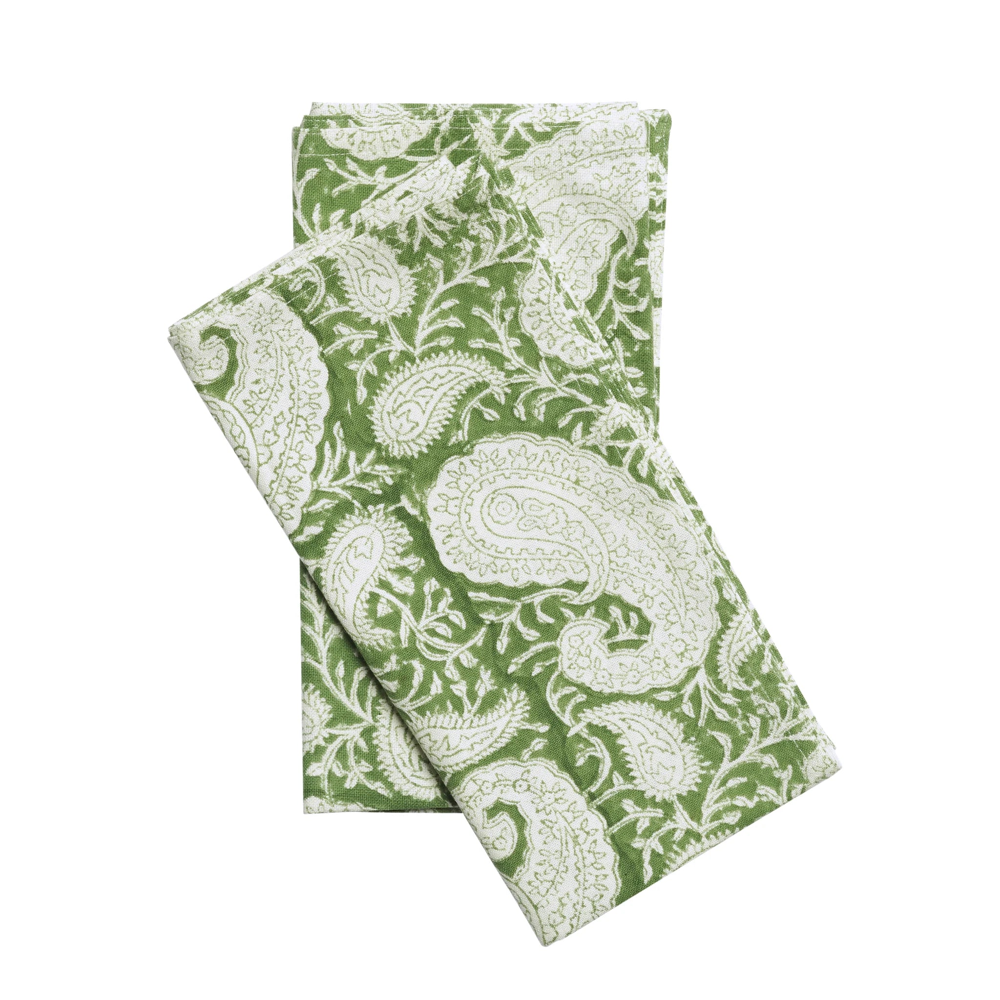 Cotton Napkin Big Paisley Design - Forest Green