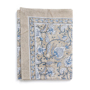 Cotton Tablecloth Pomegranate Design - Blue