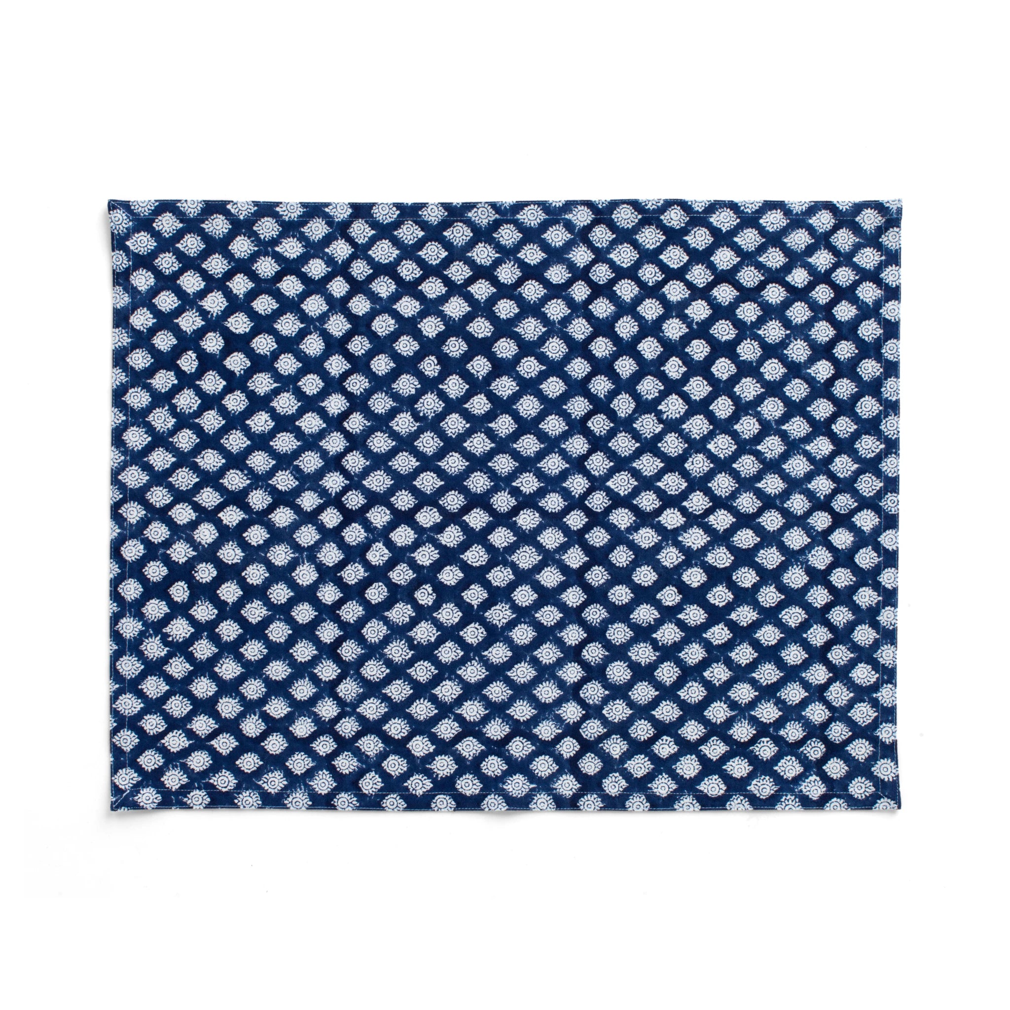 Cotton Placemat Medallion Design - Navy Blue