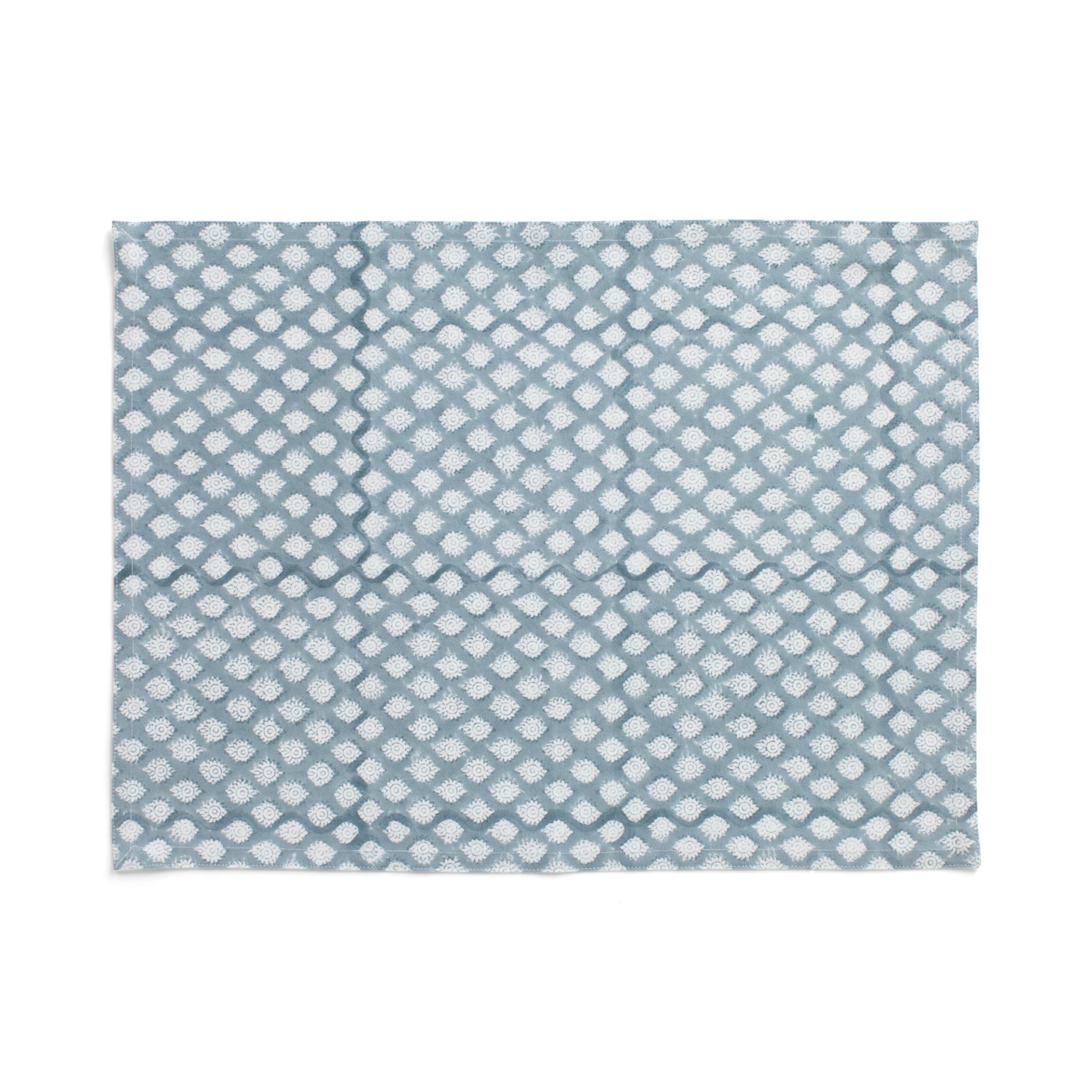 Cotton Placemat Medallion Design - Cashmere Blue