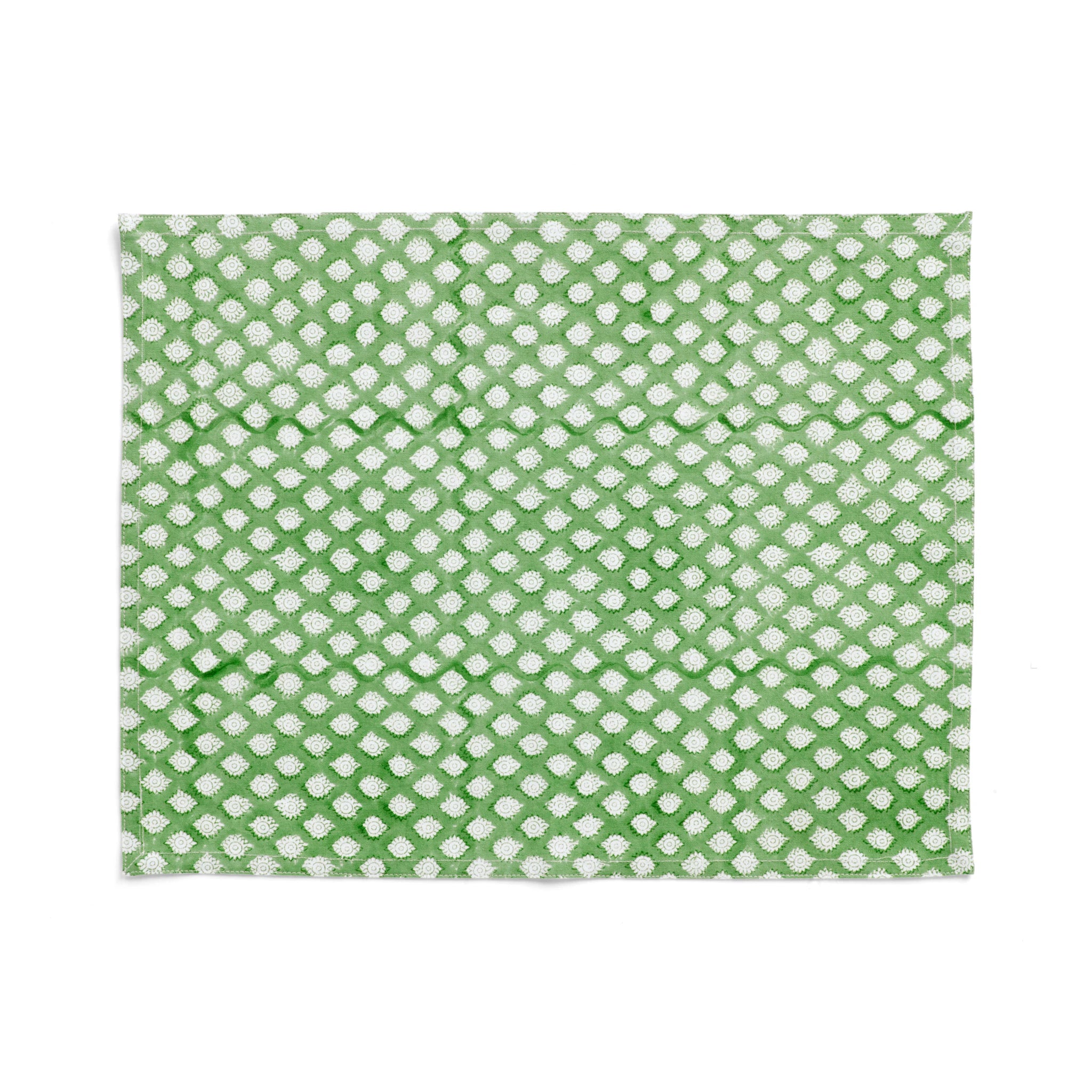 Cotton Placemat Medallion Design - Green