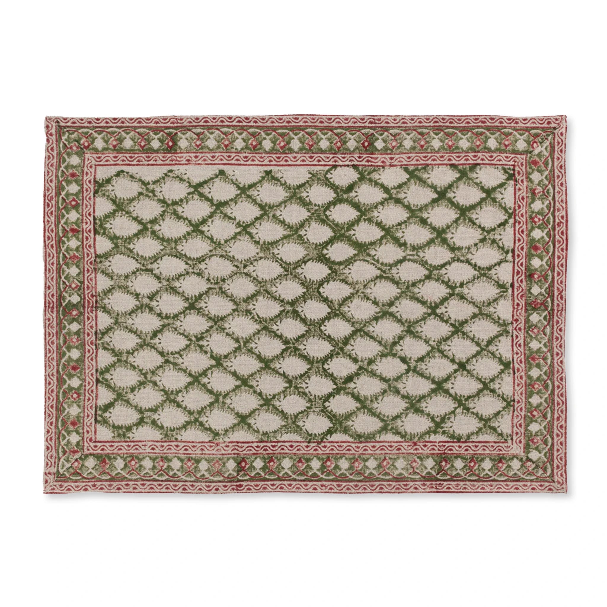 Linen Placemat Cypress Design - Green