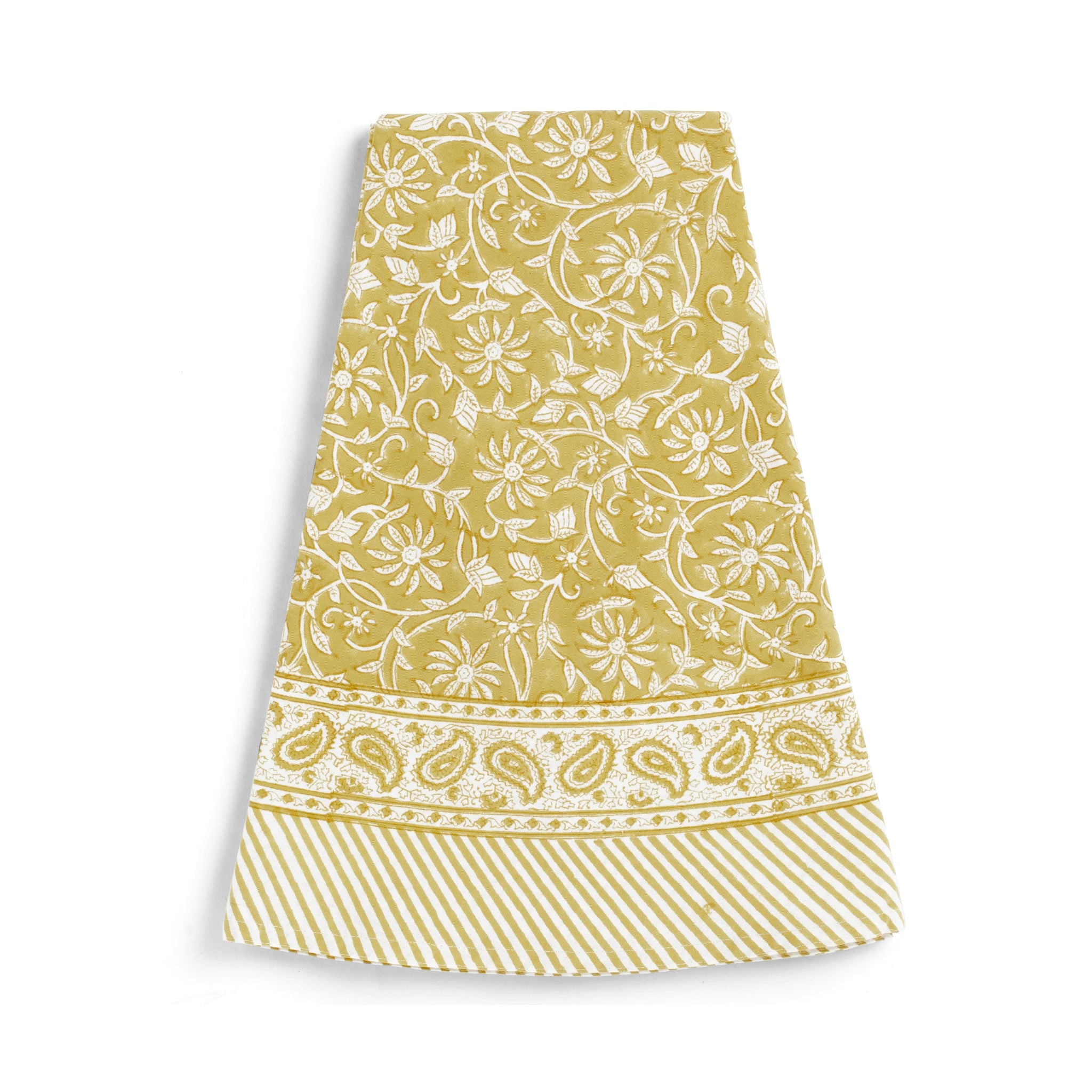 Cotton Tablecloth Margerita Design - Yellow Olive