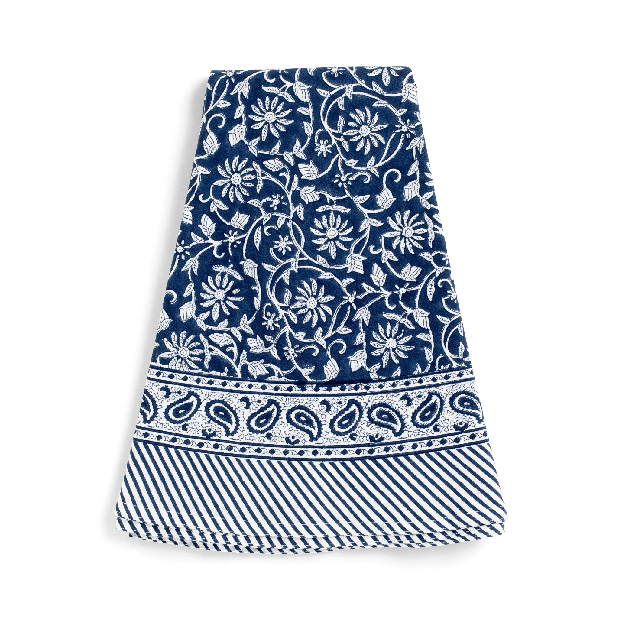 Cotton Tablecloth Margerita Design - Navy Blue