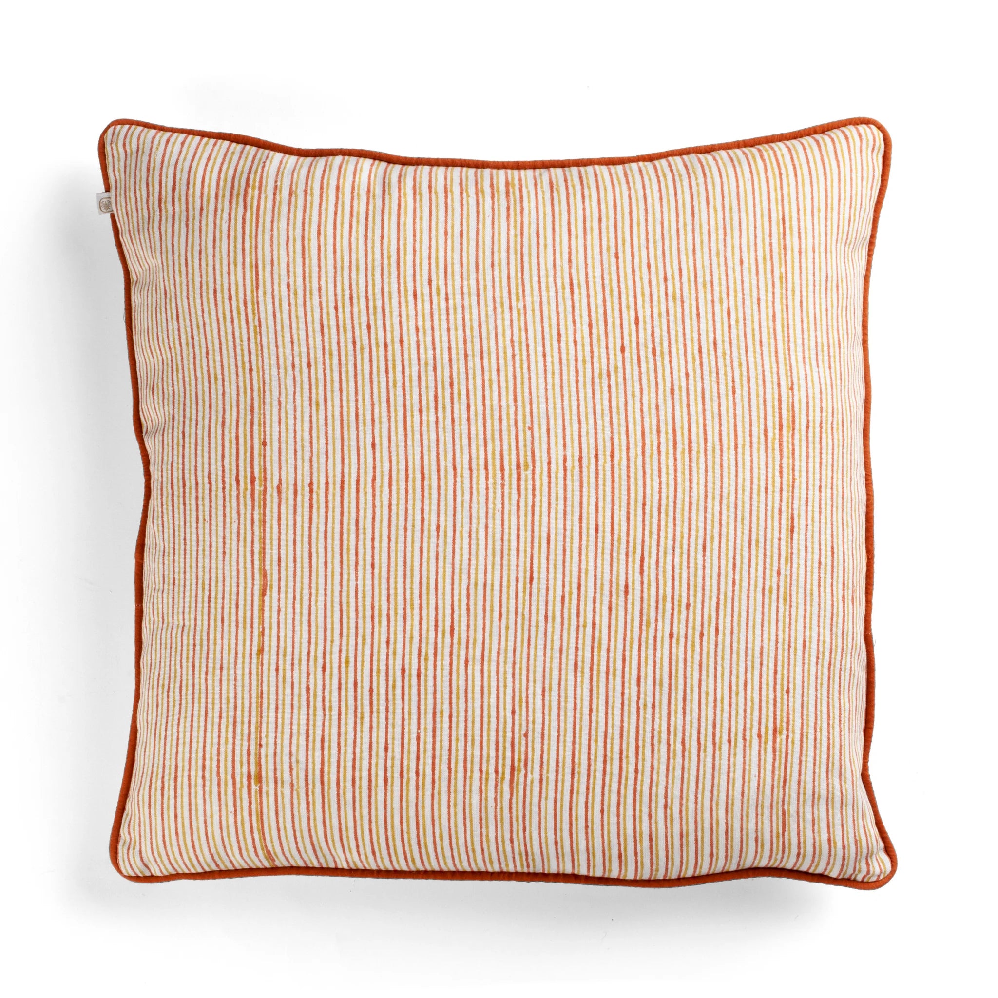 Cotton Cushion Cover Multi Stripe Design - Orange