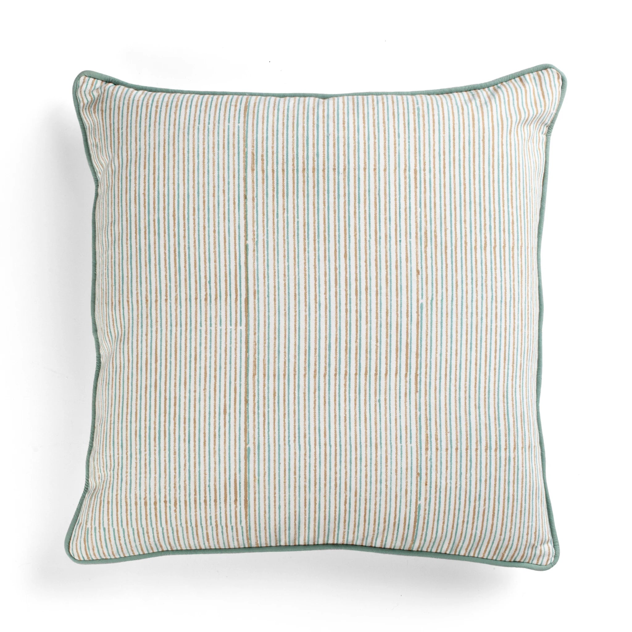 Cotton Cushion Cover Multi Stripe Design - Beige