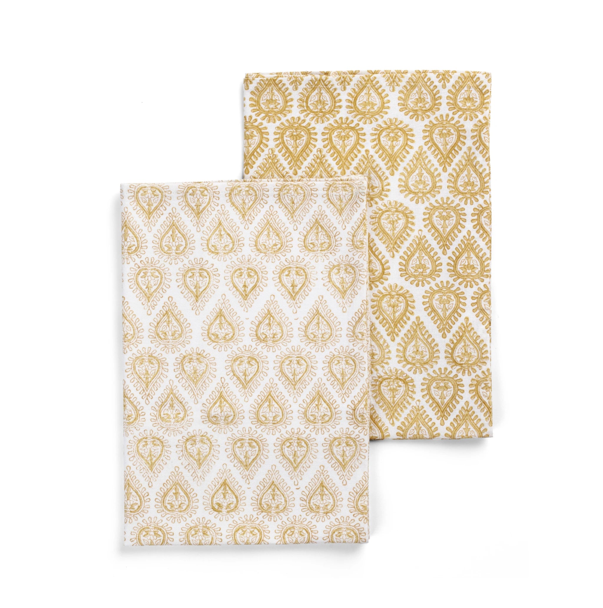 Cotton Kitchen Towel Kalini Design - Yellow Olive (Set of 2)