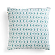 Cotton Cushion Cover Cross Design - Turquoise