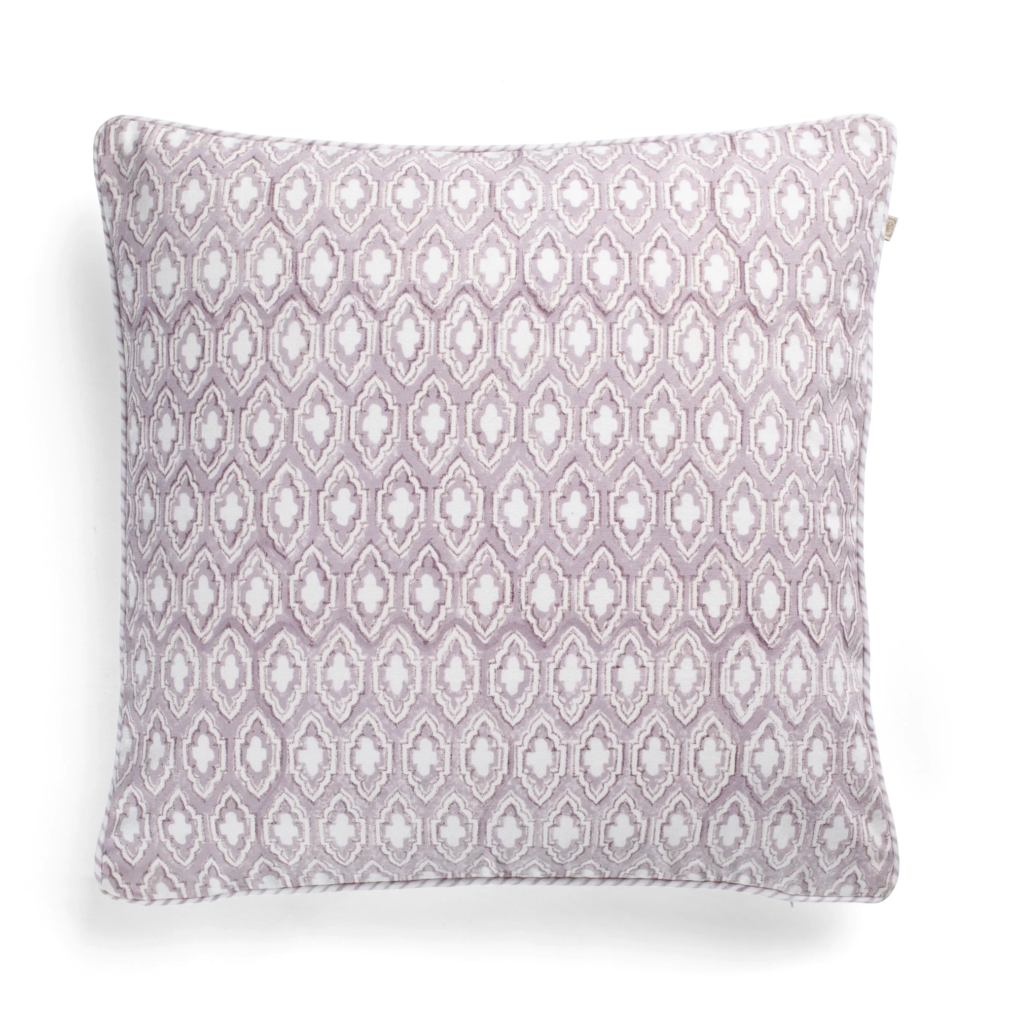 Cotton Cushion Cover Cross Design - Lilac