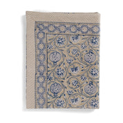 Cotton Tablecloth Tangier Pomegranate - Beige and Blue