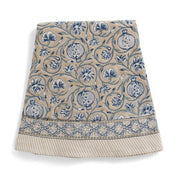 Cotton Tablecloth Tangier Pomegranate - Beige and Blue