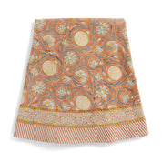 Cotton Tablecloth Tangier Pomegranate - Rust & Grey