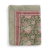 Linen Tablecloth Oriental Design - Green
