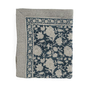 Linen Tablecloth Indian Rose - Denim Blue