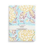 Hand block printed notebook - Aqua/Gold/Lilac