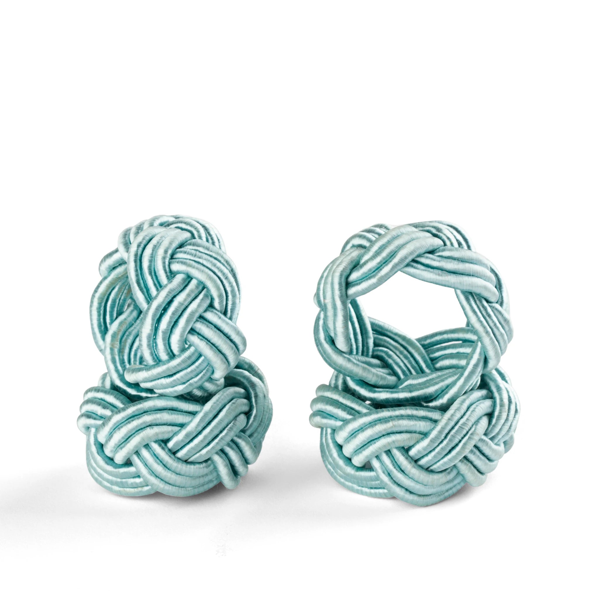 Napkin Ring Corded Design - Turquoise Set of 4