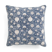 Cotton Cushion Cover with piping Tangier Pomegranate - Blue