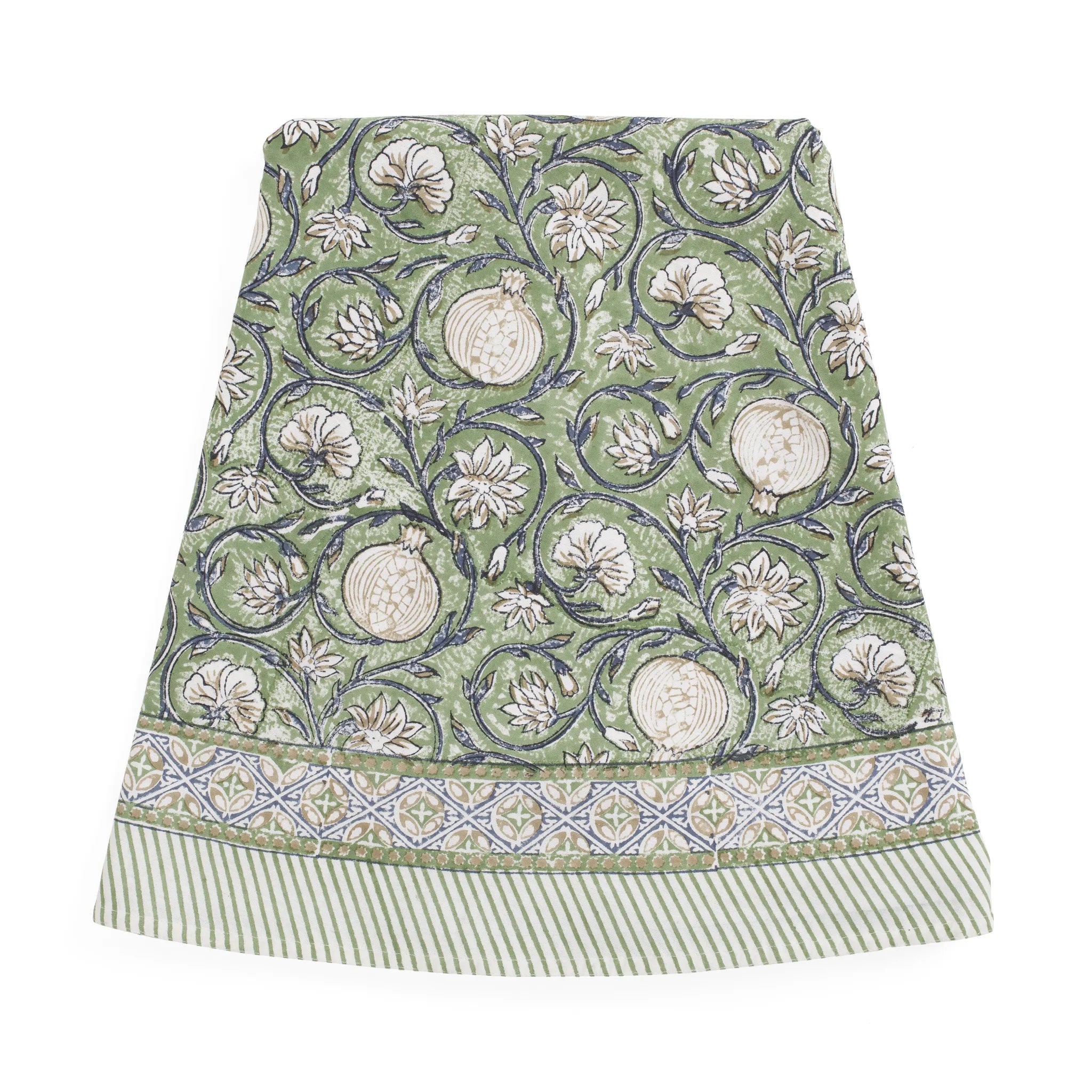 Cotton Tablecloth Tangier Pomegranate - Green