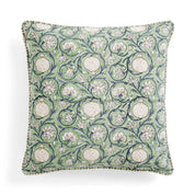 Cotton Cushion Cover with piping Tangier Pomegranate - Green