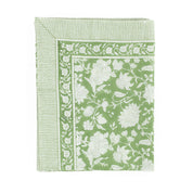 Cotton Tablecloth Indian Rose - Green Tea