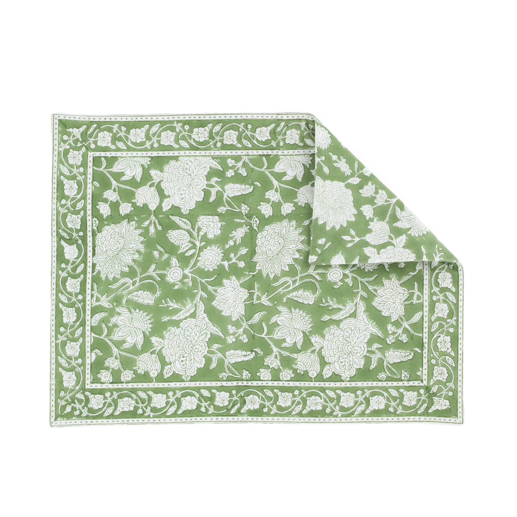 Cotton Reversible Placemat Indian Rose