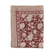 Linen Tablecloth Indian Rose - Red
