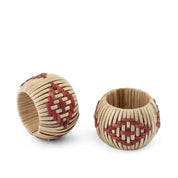 Napkin Ring Woven Raffia - Red - Set of 2