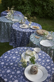 Cotton Tablecloth Tangier Pomegranate - Blue