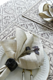 Linen Tablecloth Jaipur - Brown - PRE ORDER FOR SPRING
