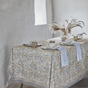 Cotton Tablecloth Pomegranate Design - Blue