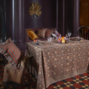 Cotton Tablecloth Tangier Pomegranate - Rust & Grey