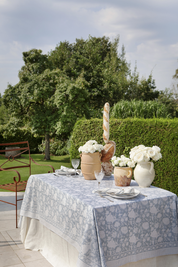 Cotton Tablecloth Indian Rose - Dusty Blue