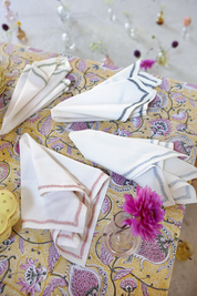 Cotton Napkin with Embroidered Border