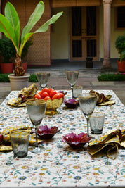 Cotton Napkin Samode Butti - Ochre & Blue - PRE ORDER FOR SPRING