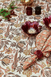 Linen Napkin Cypress Parrot - Rust - PRE ORDER FOR SPRING