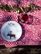 Cotton Tablecloth Margerita Design - Red