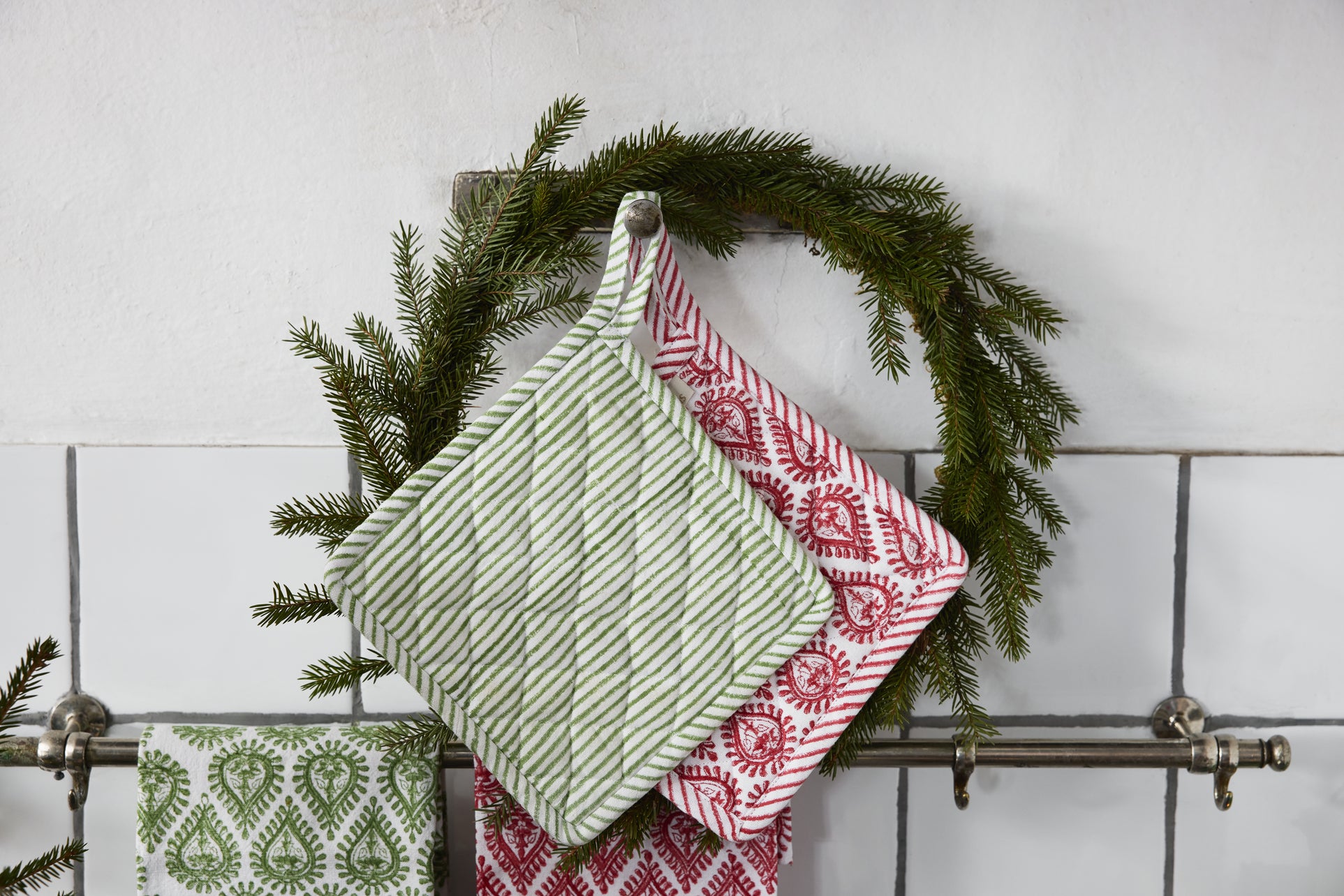 Pot Holder Kalini - Green Set of 2