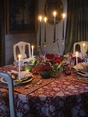 Linen Tablecloth Indian Rose - Red - PRE ORDER FOR SPRING