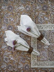 Cotton Placemat Indian Summer - Beige/Lavender