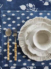 Cotton Placemat Indigo - Drop Design