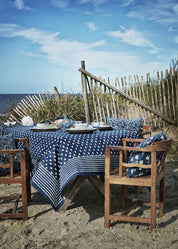 Cotton Tablecloth Indigo - Drop Design