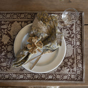 Napkin Ring Flower Raffia - Blue - Set of 2